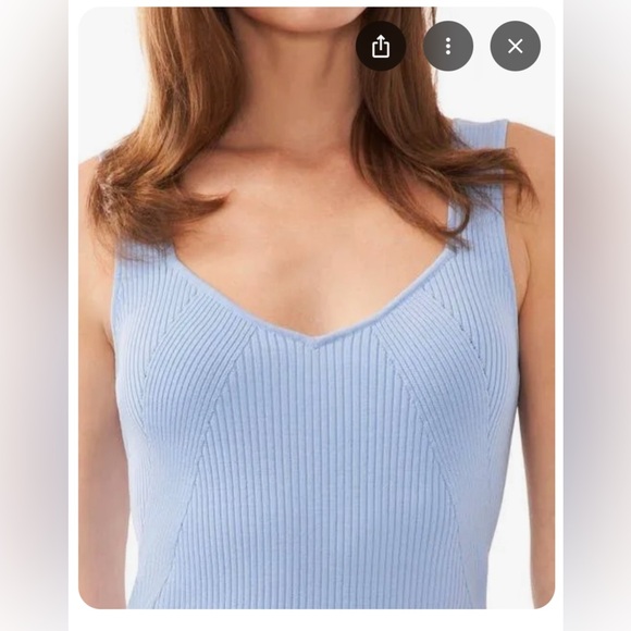 Halogen Tops - Halogen Blue Ribbed Fitted Sleeveless Tank Top by Halogen   XL